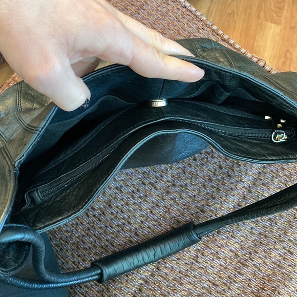 CEE KLEIN Genuine Leather Black Hobo bag - Picture 4 of 8